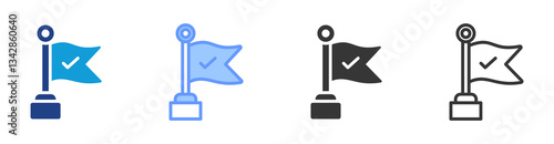 Milestone icon set multiple style collection