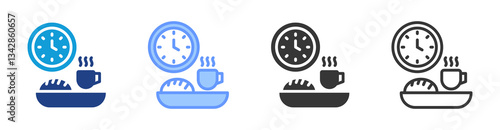 Break Time icon set multiple style collection
