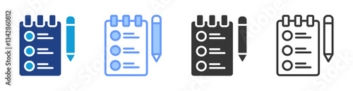 To Do List icon set multiple style collection