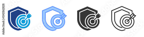 Reliability Target icon set multiple style collection