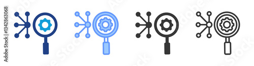 Root Cause Analysis icon set multiple style collection