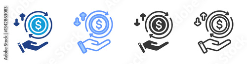 Life Cycle Cost icon set multiple style collection
