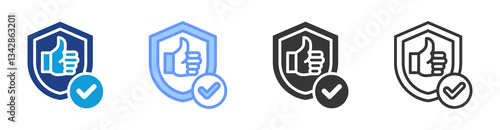 Reliability icon set multiple style collection