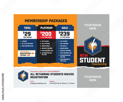 Martial Arts Membership Flyer Template, Martial Arts Gym Flyer, Karate Taekwondo Training Flyer, Fitness Combat Sports Gym Flyer Design, Editable Martial Arts Promotion Template for Gyms & Dojos.