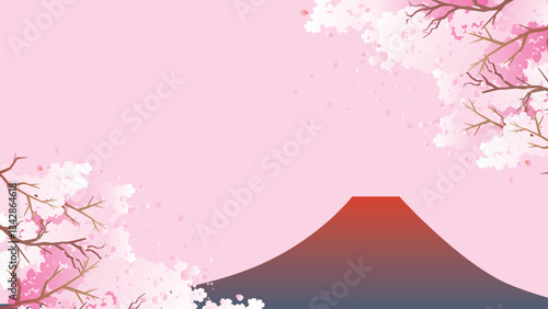 春の桜の花びら背景
