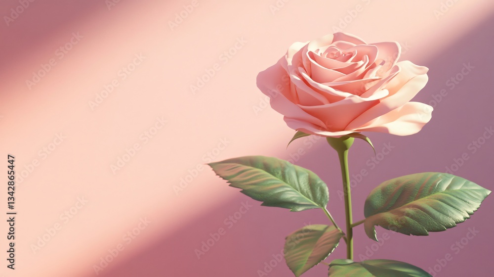 custom made wallpaper toronto digitalSingle Pink Rose with Soft Lighting and a Pastel Background