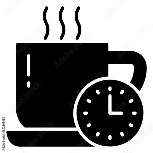 Coffee break or coffee brewing time icon