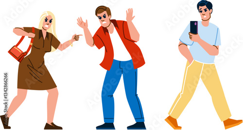quarrel couple street conflict vector