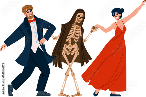 allegory danse macabre vector