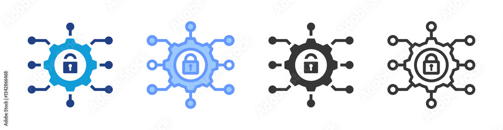 Cyber Security icon set multiple style collection Cyber Security icon set multiple style collection