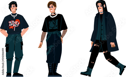 victorian gothic fashion man vector