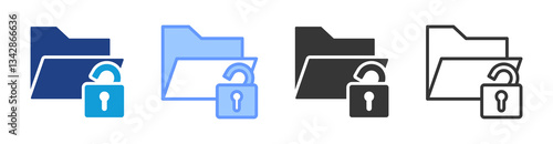 Data Breach icon set multiple style collection