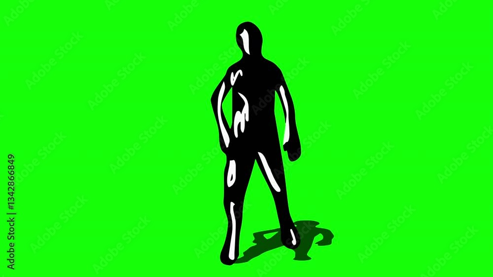 Animated Standing Silhouette with Shadow and Greenscreen Animated Standing Silhouette with Shadow and Greenscreen