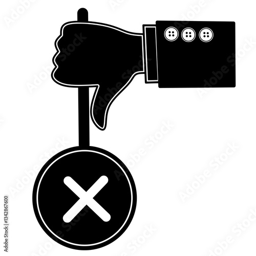 Vector illustration of a hand holding sign 