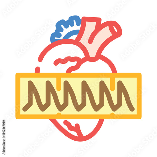 ventricular tachycardia cardiology color icon vector illustration