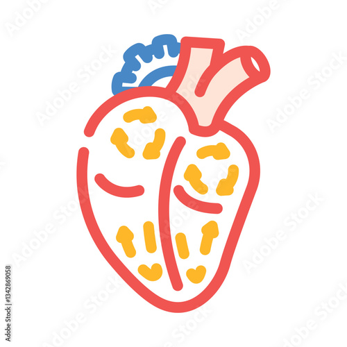 atrial fibrillation cardiology disease color icon vector illustration
