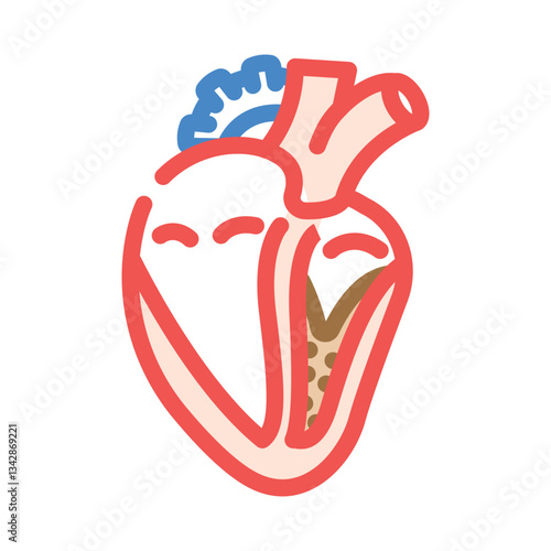 restrictive cardiomyopathy cardiology color icon vector illustration