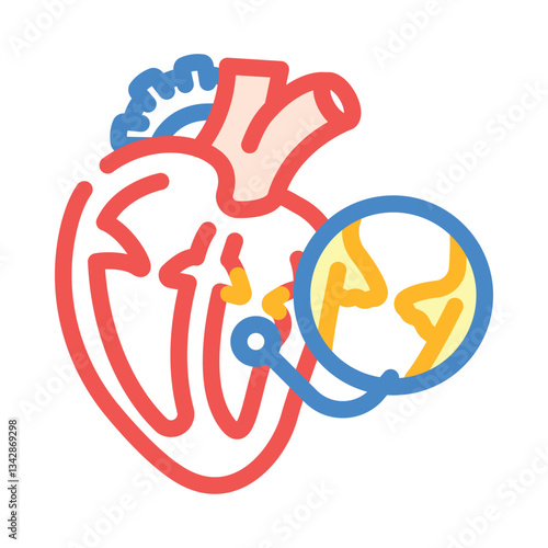 endocarditis cardiology disease color icon vector illustration