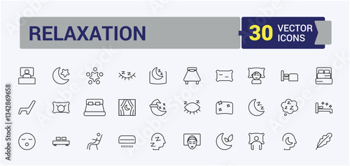Sleep icon. Contains related to lessness, slumber, rest, ing pills, insomnia, ing man and more. Modern vector illustration. Dream vector icon set. Editable vector.