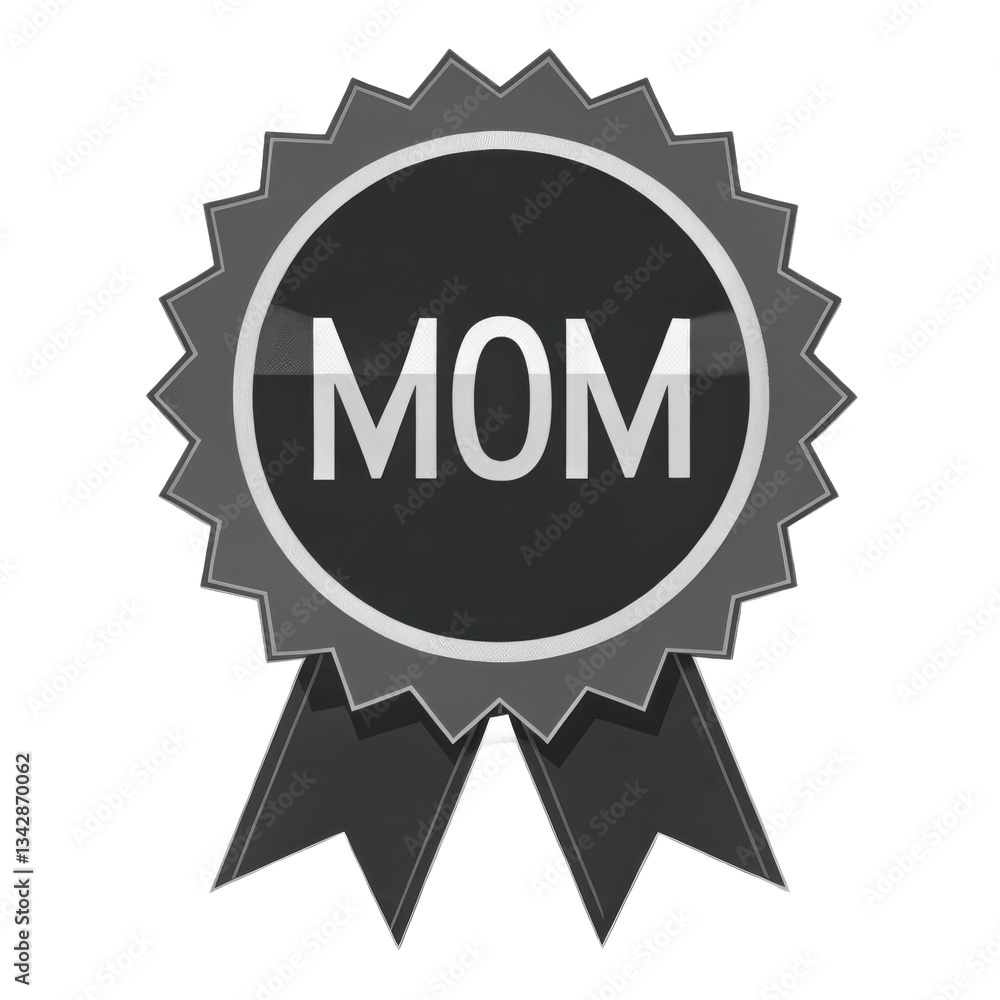 Black and white award ribbon with Black and white award ribbon with