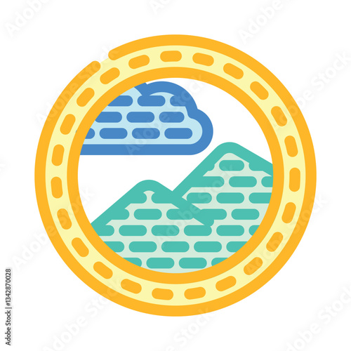 embroidered patch diy fashion handmade color icon vector illustration