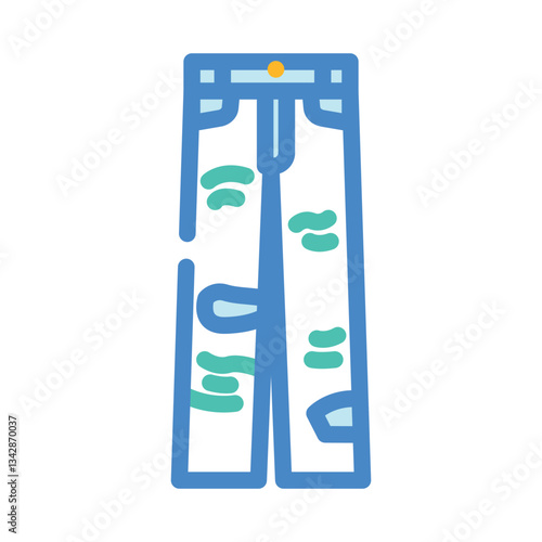 distressed jeans diy fashion handmade color icon vector illustration