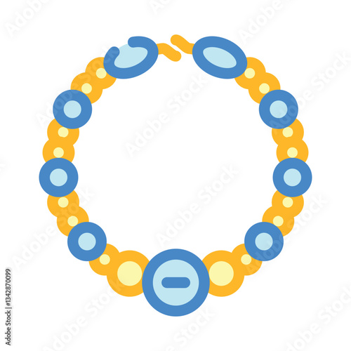 beaded bracelet diy fashion handmade color icon vector illustration