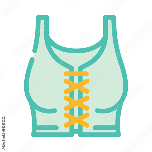 lace up top diy fashion handmade color icon vector illustration