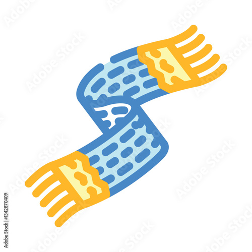 hand knitted scarves diy fashion handmade color icon vector illustration