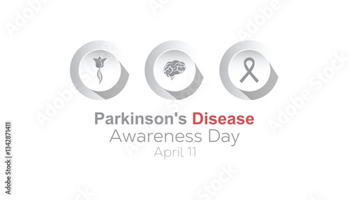 April is parkinson's disease awareness Day. Vector template Design for banner, greeting card, poster, prints, social media post ,flyer , T shirt with background.