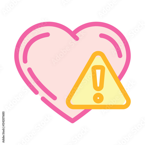 heart exclamation point color icon vector illustration