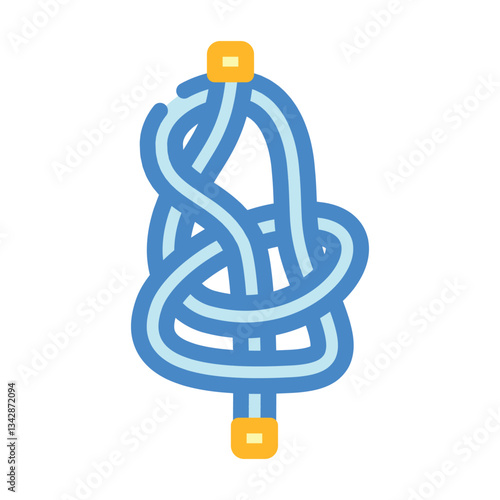 bowline nautical knot color icon vector illustration
