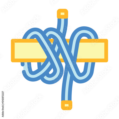 rolling hitch nautical knot color icon vector illustration
