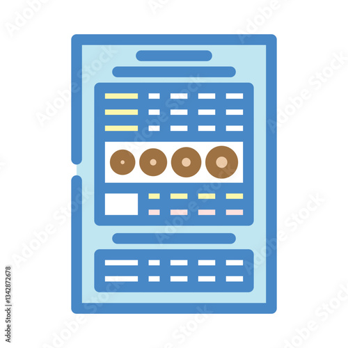 neurological chart color icon vector illustration
