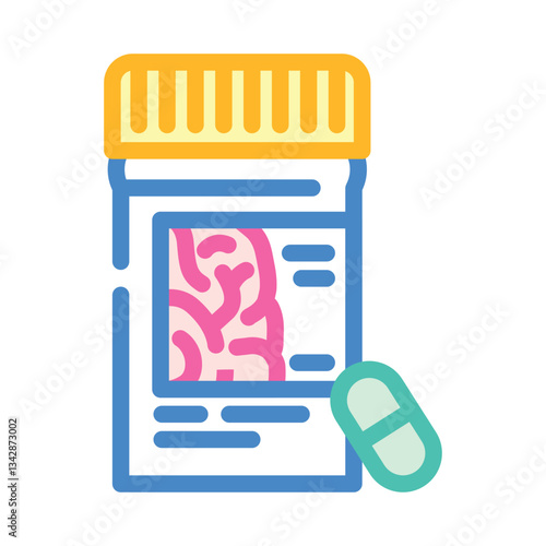 neurological medication color icon vector illustration