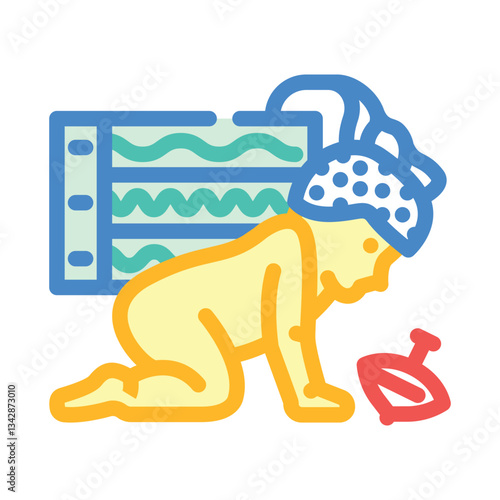 pediatric neurology neurologist color icon vector illustration