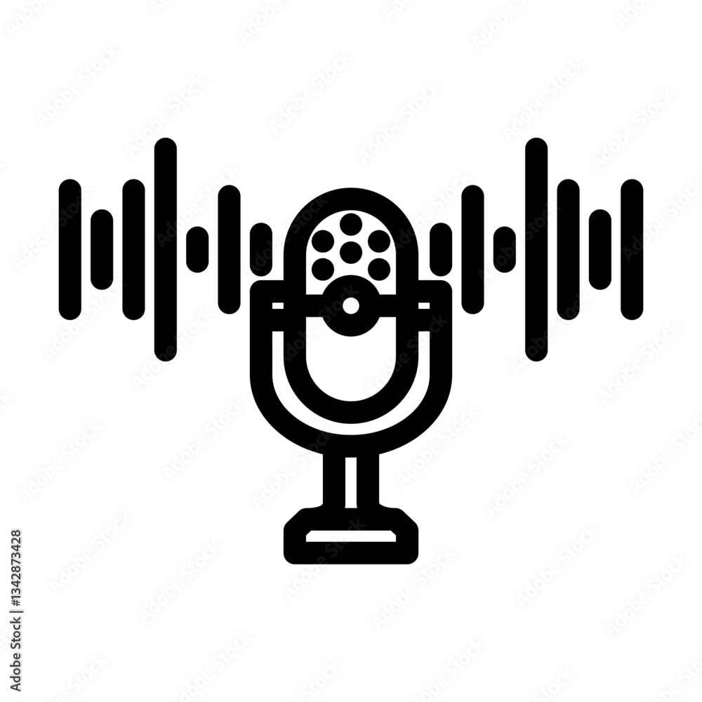 digital assistant microphone ai integration line icon vector illustration digital assistant microphone ai integration line icon vector illustration
