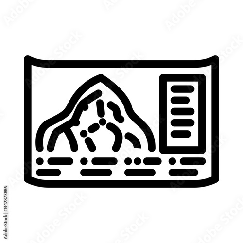 slope ski map winter skiing line icon vector illustration