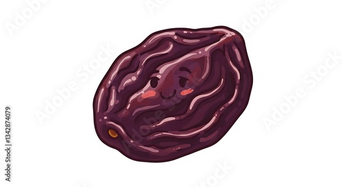 Adorable Raisin Cartoon Character with a Cute Face and Sweet Look