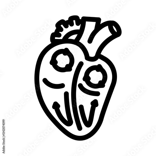 atrial fibrillation cardiology disease line icon vector illustration