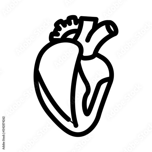 hypertrophic cardiomyopathy cardiology line icon vector illustration