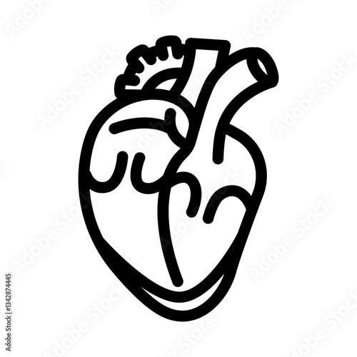 mitral valve prolaps cardiology disease line icon vector illustration