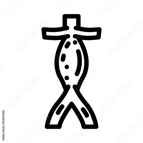 aortic aneurysm cardiology disease line icon vector illustration