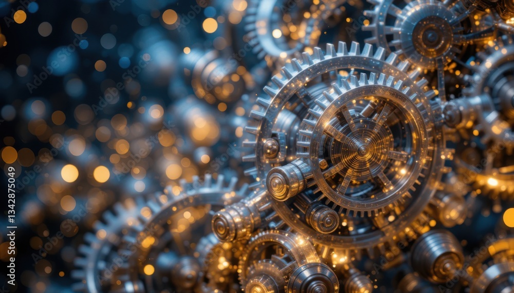 custom made wallpaper toronto digitalAbstract Cosmic Gearwork Interlocking Cogs and Wheels in a Starry Galaxy