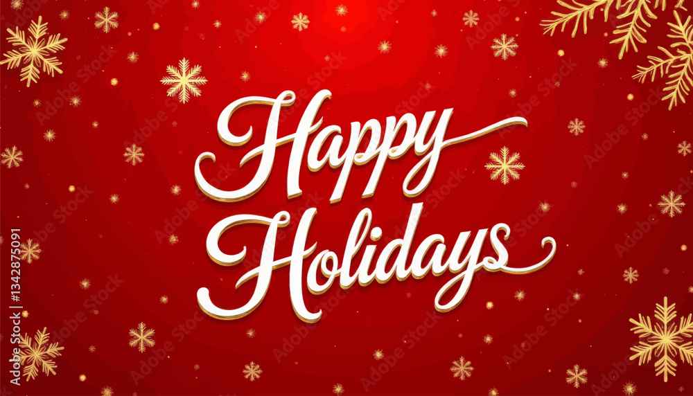 Red Happy Holidays snowflake winter backdrop Red Happy Holidays snowflake winter backdrop