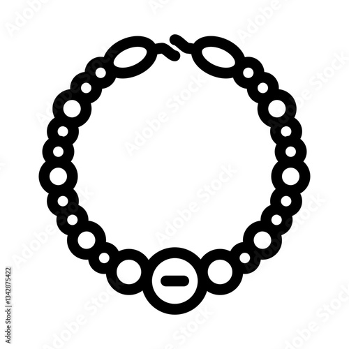beaded bracelet diy fashion handmade line icon vector illustration