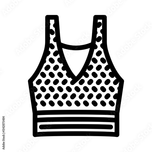 crocheted top diy fashion handmade line icon vector illustration