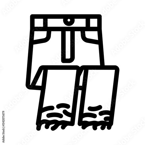 frayed hems jeans diy fashion handmade line icon vector illustration