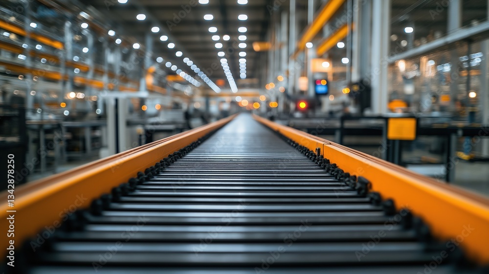 Obraz premium Automated conveyor system in a factory