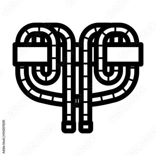 prusik knot nautical line icon vector illustration